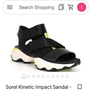 SOREL KINETIC IMPACT SANDALS WOMEN’S BLACK (comfy) AND WHITE.